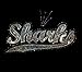 Sharks - Word - Silver - Sequin and Rhinestone Iron on Transfer