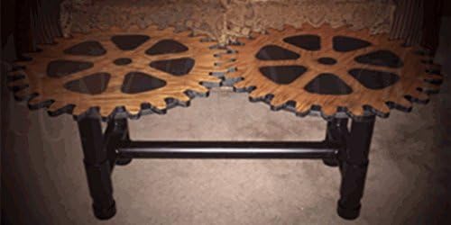 Gear Coffee Table - Industrial Steampunk Style