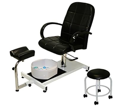 LCL Beauty Hydraulic Lift Adjustable Pedicure Unit with Easy-Clean Bubble Massage Footbath