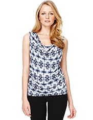 Autograph Cowl Neck Kaleidoscope Print Top
