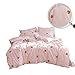 XUKEJU 100% Coton Bedding Bedroom 3 pcs Sets with 2 Envelope Pillowcase, Soft Duvet Cover for Kids/Teens/Adults Hidden Zipper Quilt Cover Printed Strawberry Full/Queen