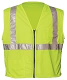 OK-1 1935 Zipper Style Lime Vest - Silver Trim, L/XL