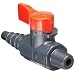 Asahi America Labcock PVC Ball Valve, Inline, Unibody, Lever, 1/4" NPT Male X 3/8" Hose