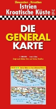 Die Generalkarte Istrien/Kroatische K&uuml;ste Nord und Mitte 1:200 000