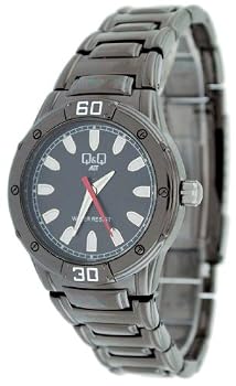 Q&Q #5218-502Y Men's Black IP Sports Analog Watch