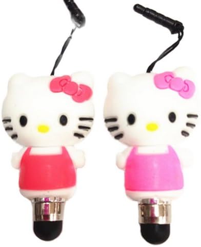 Ayangyang 2pcs Cute Cartoon Hello Kitty Soft Rubber High Sensitivity Capacitance Pen/Dust plug For ipad/iphone/ipod touch/Samsung/ HTC/ SONY