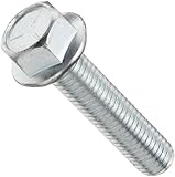 Grade 5 Zinc Plated Steel Large Serrated Flange Screw, Hex Drive, 5/16" - 18, 1" Length, 