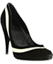 Gucci black suede metallic trim pumps