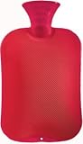 Classic Single-Ribbed Hot Water Bottle - RED - Made in Germany