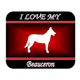 I Love My "Beauceron" Dog Mouse Pad - Red Design