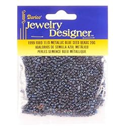 11/0 Glass Seed Beads, Metallic Blue, 20 Gram Pkg