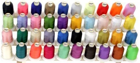 40 Large Spools Embroidery Machine Thread Polyester 1100 Yards