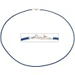Leather Cord Necklace Blue 16"