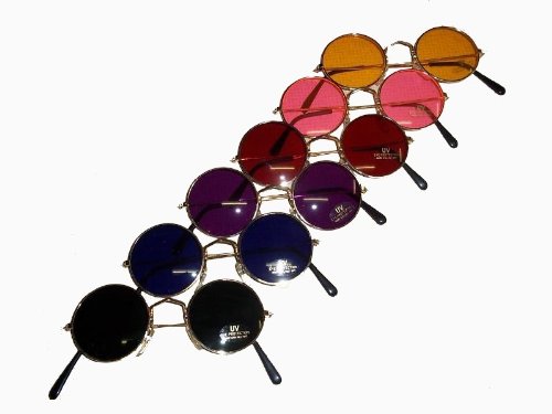 Sonnenbrille Brille Nickelbrille * Gestell goldfarben * 60er 70er Hippie Flower Lennon Sonnenbrille Brille Nickelbrille * Gestell goldfarben * 60er 70er Hippie Flower Lennon