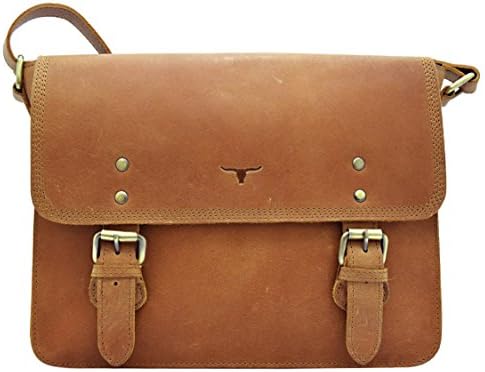 UF 15" Buffalo Unisex Satchel Vintage leather messenger bag shoulder best Handbag Crossbody best sling bag Purse Everyday Bag