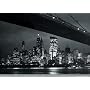 New York City (Brooklyn Bridge & Skyline at Night) Framed Art Poster Print - 24" X 36"