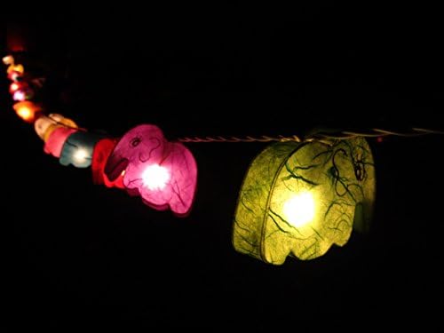 1 set (20 Elephant lights mixed colors) string light hanging lantern paper indoor night light party or home garden decoration.