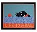 Life Is A Ball - Black Labrador - Hand Hooked Rug