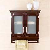 SEI Rosette Wall Cabinet, Espresso