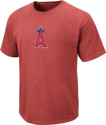 MLB Los Angeles Angels Of Anaheim Adult Short Sleeve Pigment Dye Tee (Pigment Brick, Medium)