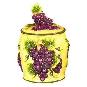 TUSCANY GRAPES 3-Dimensional Cookie Jar *NEW!* by KMC/KK-Grape