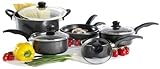 Proctor Silex 52014 Nonstick 10 Piece Cookware Set, Black