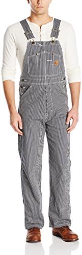 Berne Men's Original Unlined Bib Overall, Hickory Stripe, 30x30