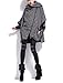 ellazhu Women Fashion Stripe Lapel Raglan Sleeve Coat Outwear OneSize GY254