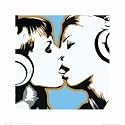 Steez Kiss Girl DJs Urban Sexy Pop Art Poster 16 x 16 inches