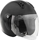 Fuel Helmets SH-WS0017 Open Face Helmet with Shield, Gloss Black, X-Large