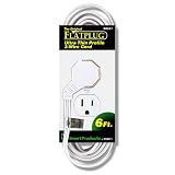 TRC 90511Flatplug Ultra Thin Profile 3-Wire Cord 6-Foot-16/2-Inch, White
