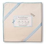 Swaddle Designs Organic Ultimate Receiving Blanket - Blue Trim
