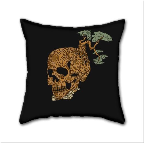 Timber Skull DIY Decorative Pillow Cases,Natural Cotton Square Throw Pillow Case Cushion Cover,18 x 18 Inch(45cm x 45cm)