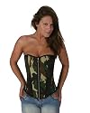 Victorian Plus Size Green Camouflage Steel Boned Tight Lacing Overbust Corset Fashion High Waist Body shaper LVG9057