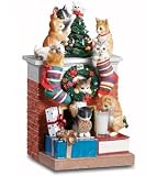 Christmas Cats on Fireplace