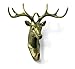 Herngee Deer Single Wall Hook / Hanger Animal shaped Coat Hat Hook Home Decorations , Antique Brass Color