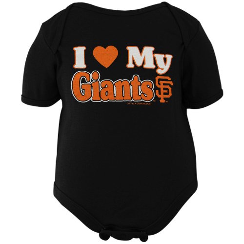 San Francisco Giants Infant Black I Heart My Team Creeper (6 Months)
