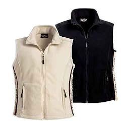 Harley-Davidson&reg; Women's Comfort Cruiser Fleece Vest. Embroidery. Black 98431-10VW; Off-White 98432-10VW