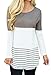 Chellysun Women's Color Block Lace Patchwork Long Sleeve Blouse Top Shirt (Medium, Grey)