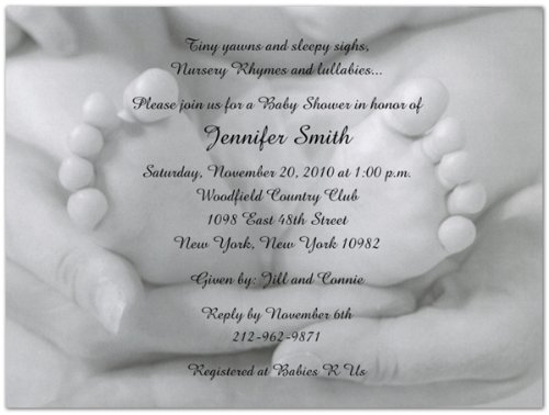 Black and White Toes Baby Shower Invitations - Set of 20