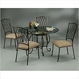 Atrium Elegant 5 Piece Glass Top Dining Set
