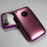 iPhone 3G 3GSケース　アルミニウムとシリコンの組み合わせ　薄紫　液晶保護フィルム付　 送料無料