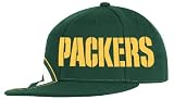 NFL Men's Green Bay Packers End Zone Flat Visor Flex Hat - Tw78Z (Green, Large/X-Large)