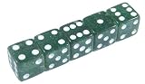 Set of 5 Glitter Dice - 16mm Green Tone- Spot Dice
