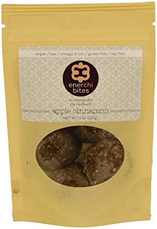 Apple Cinnamon EnerChi Bites (1 bag) Raw, Vegan and Gluten Free Snacks