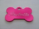 Pet ID Tag/Deluxe  Small Pink Bone