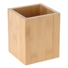 Edler BAMBUS Schreibtischbutler - Schreibtischorganizer Stiftehalter - Stiftebox - Organizier - 10 x 10 x 12 cm (LxBxH)