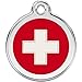 Red Dingo Personalized Swiss Cross Pet ID Dog Tag (Medium)