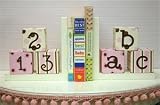 New Arrivals ABC, 123 Bookends, Pink/Chocolate