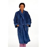 Organic Cotton Terry Bath Robe, Deep Blue